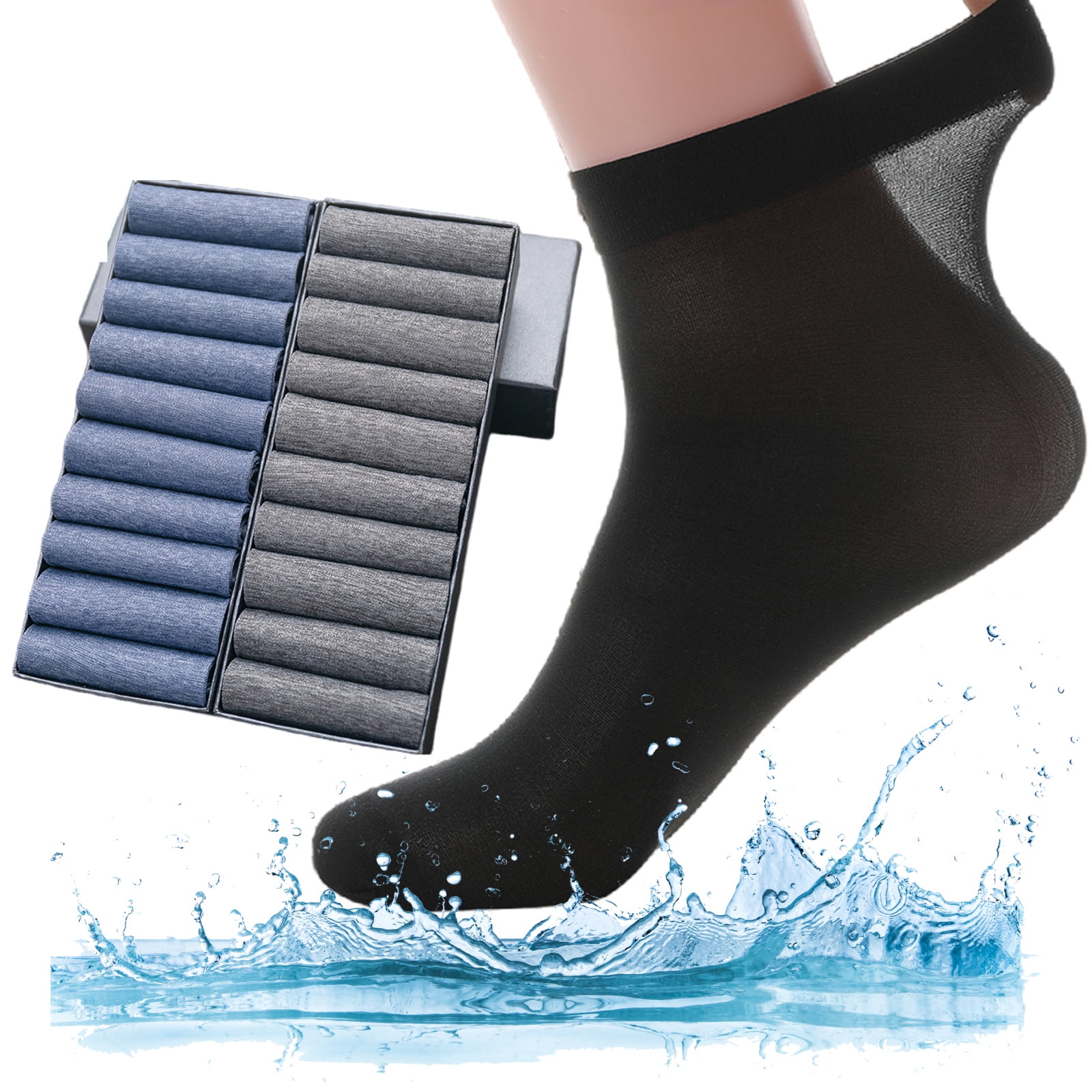 20 Pack Unisex Silk Sheer Crew Socks Ultra Thin Breathable Dress Socks