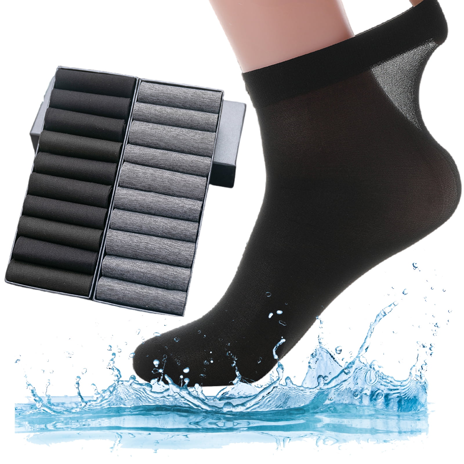 20 Pack Unisex Silk Sheer Crew Socks Ultra Thin Breathable Dress Socks