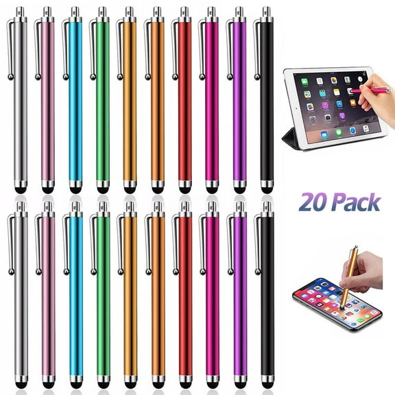 20 Pack Universal Stylus Pens  for Touch Screens, IC ICLOVER Capacitive Styluses for iPhone iPad Tablets Android Samsung Galaxy Smart Phone Devices