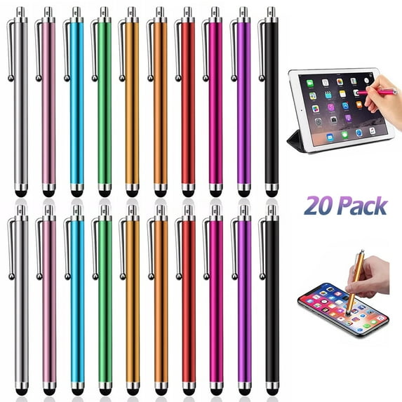 20 Pack Universal Stylus Pens for Touch Screens, IC ICLOVER Capacitive Styluses for iPhone iPad Tablets Android Samsung Galaxy Smart Phone Devices