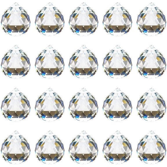 20 Pack Upgraded Ball Prism 40mm / 1.57 Inch Decorative Ball - Suncatcher Rainbow Pendants Maker - for Chandelier Window & Wedding Decoration