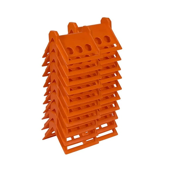 (20-Pack) V Shaped Board 4" Orange Plastic Corner Edge Protectors for Cargo Loads | Tie Down Strap Guard for Winch, Ratchet Straps on Flatbed Trailers | V-Style Tie Downs Edge Protectors