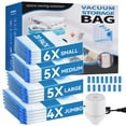 thumbnail image 1 of 20 Pack Vacuum Storage Bags with Electric Pump,Space Saver Bags(6 Small,5 Medium,5 Large,4 Jumbo),Vacuum Sealer Bags for Clothes, Mattress, Blanket, Duvets, Pillows, Comforters,Travel, 1 of 7