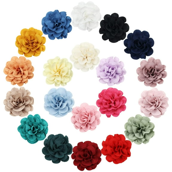 20 Pack Vintage Retro 10cm / 4" Rose Flower Alligator Hair Clips Lined Duckbill Barrettes Silk Hair Flowers Bow Mexican Floral Hair Pins Accessories for Baby Girls Toddlers Kids Teens Women