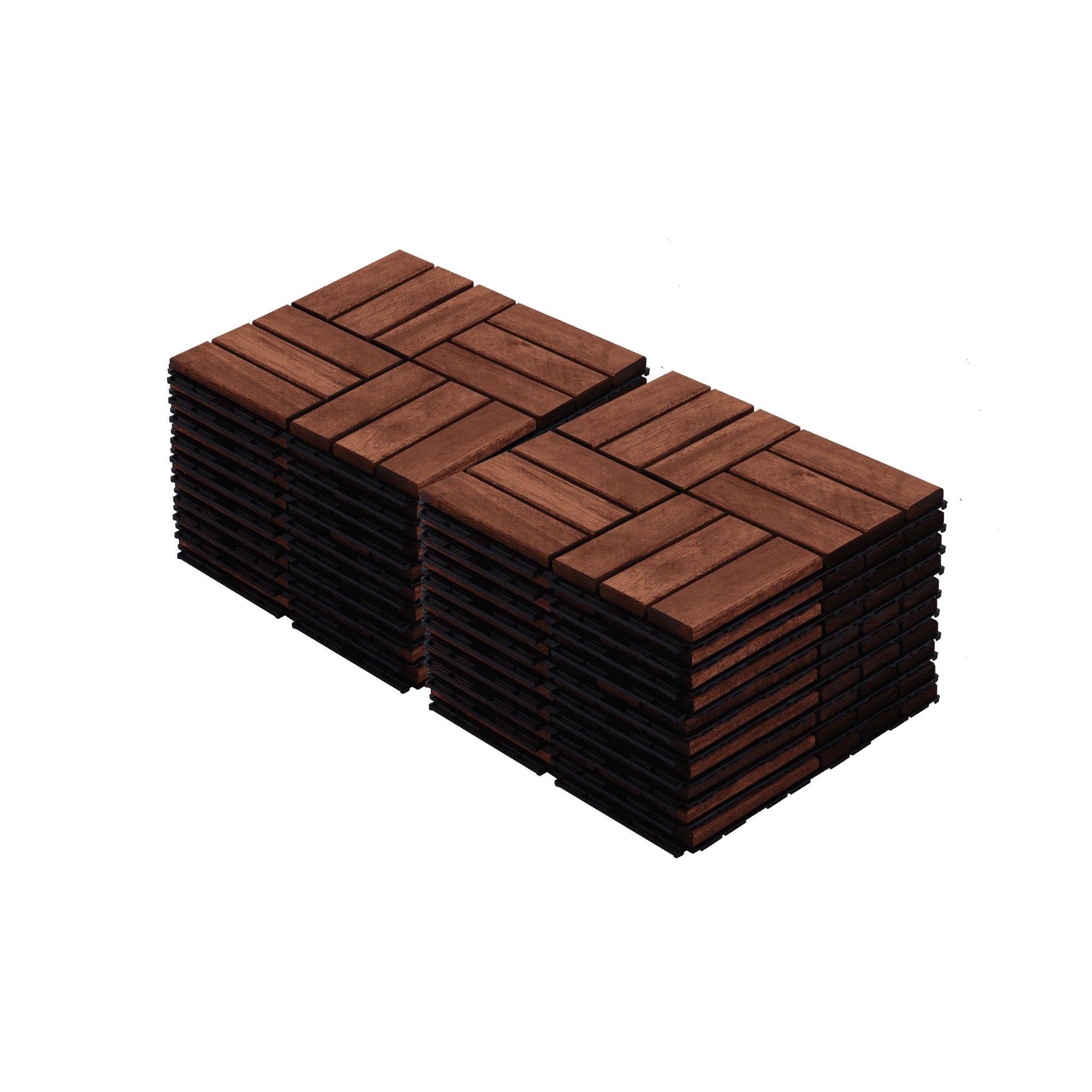 20-Pack Waterproof Interlocking Deck Tiles,12"x12" Plastic Patio Tiles for Indoor Outdoor Use,Patio Floor Decking Tiles for Garden Lawn Porch Poolside Balcony,Brown