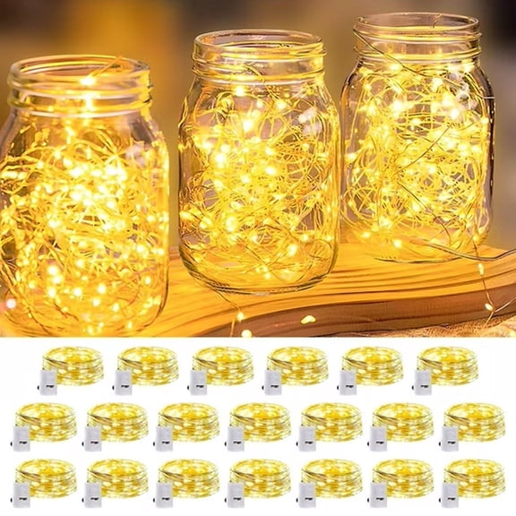20-Pack Waterproof LED Fairy Lights: Copper Wire Mini String Lights (Firefly Lights), suitable for DIY crafts, Christmas table decorations, wedding and party decorations.