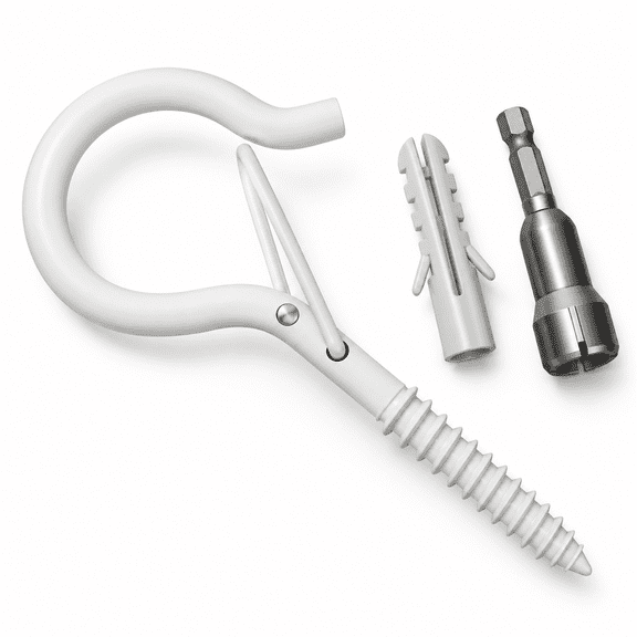 20 Pack White 2.2 Inch Q-Shaped Safety Buckle Wall Ceiling Hooks