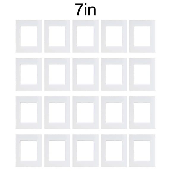 20-Pack White Cardstock Photo Frame Inserts Customizable Mat Board Set for 6 7 8 10 Inch Frames DIY Home Decor-7"