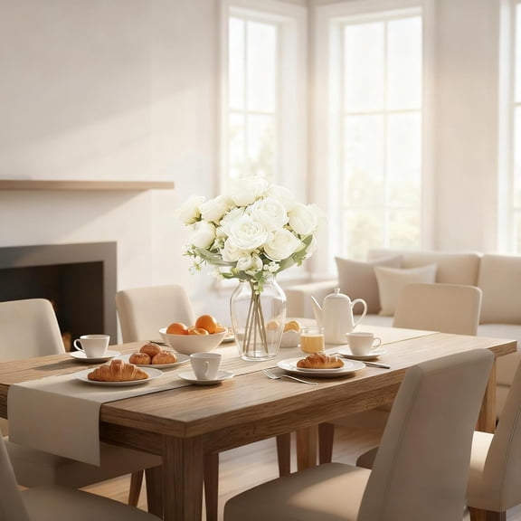 20 Pack White Faux Flowers Peonies