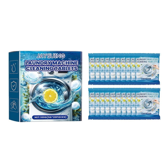 20-Pack White Laundry Effervescent Tablets for Stubborn Stain and Odor Removal
