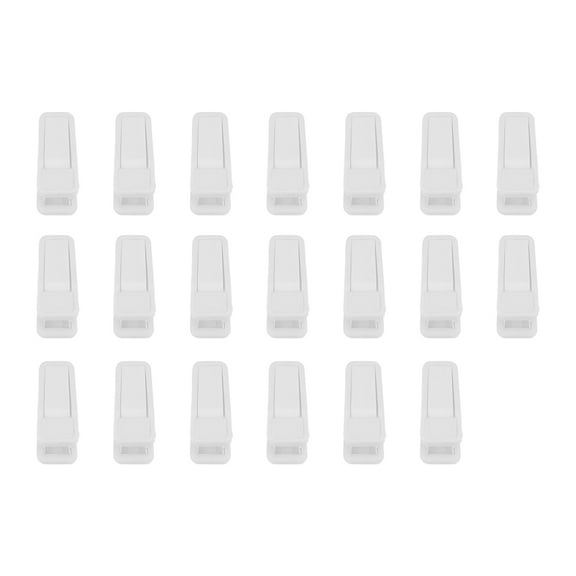 20-Pack White Plastic Hanger Clips Pegs for Securing Pants, Skirts, and Clothes