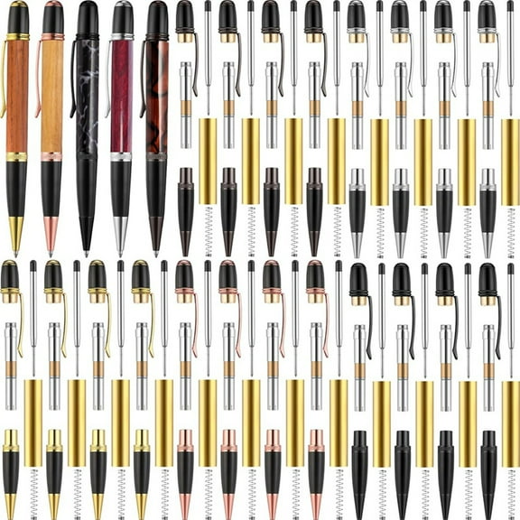 20 Pack Woodturning Pen Kit Twist Ballpoint Pen Kit with Refill Copper for DIY Classroom Supplies Student Friends Gift
