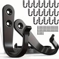 thumbnail image 1 of 20-Pack Wrought Iron Wall Hook Single Prong Decorative,Sturdy Metal Hanger with Screws,Rustic Style for Coat Hat Towel and Entryway Organization Black, 1 of 6