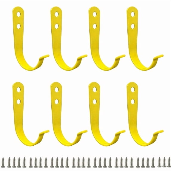 20-Pack Wrought Iron Wall Hook Single Prong Decorative,Sturdy Metal Hanger with Screws,Rustic Style for Coat Hat Towel and Entryway Organization Yellow