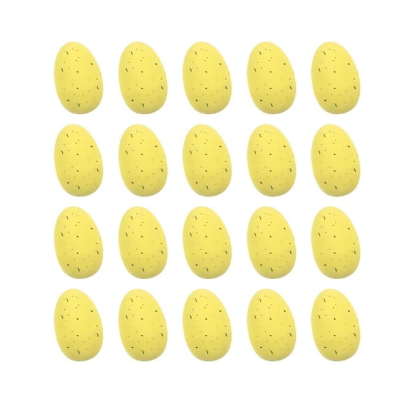 20-Pack Yellow Foam Easter Eggs, 2x3cm DIY Craft Eggs for Kids Painting, Classroom Activities and Spring Party Favors