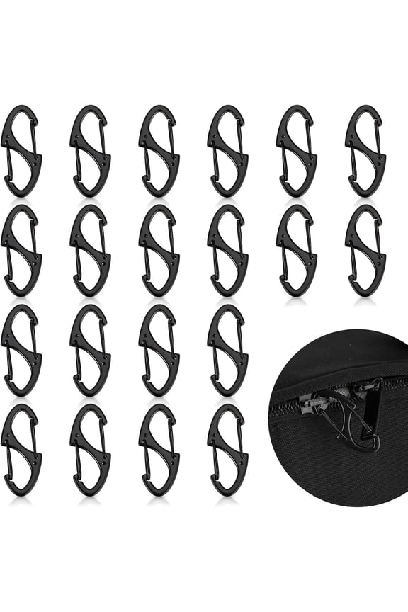 20 Pack Zipper Lock, Anti Theft Combination Locks for Camping, Backpack Zipper Lock, Small Carabiner Clips, Dual Opening Spring Zipper Clips, Zipper Pull Replacement for Luggage Suitcase Travel
