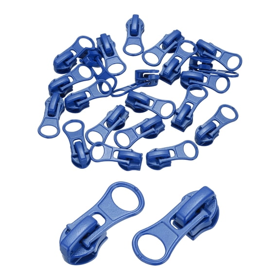 20 Pack Zipper Sliders, #5 Zipper Metal Repair Replacement with Zip Pull No Sewing Required for Sewing Bags Wallets Jackets Closed-End Zipper Repair, Blue