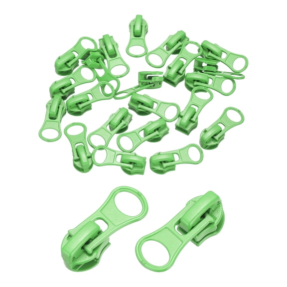 20 Pack Zipper Sliders, #5 Zipper Metal Repair Replacement with Zip Pull No Sewing Required for Sewing Bags Wallets Jackets Closed-End Zipper Repair, Light Green