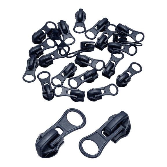 20 Pack Zipper Sliders, #5 Zipper Metal Repair Replacement with Zip Pull No Sewing Required for Sewing Bags Wallets Jackets Closed-End Zipper Repair, Navy Blue