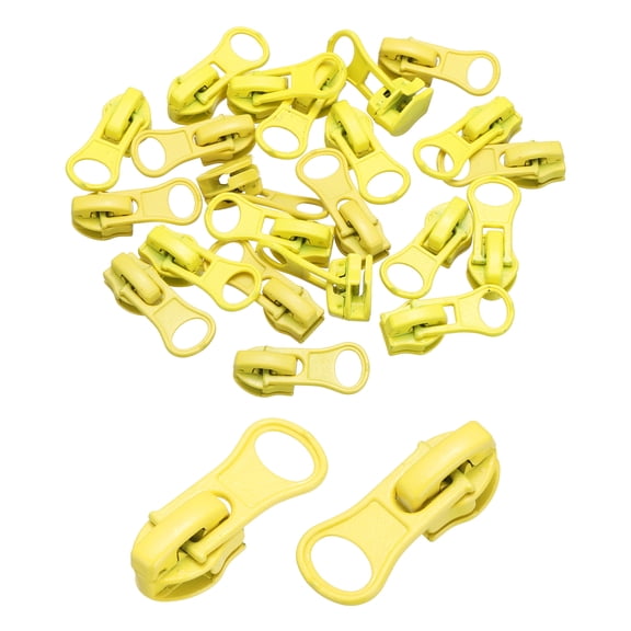 20 Pack Zipper Sliders, #5 Zipper Metal Repair Replacement with Zip Pull No Sewing Required for Sewing Bags Wallets Jackets Closed-End Zipper Repair, Yellow