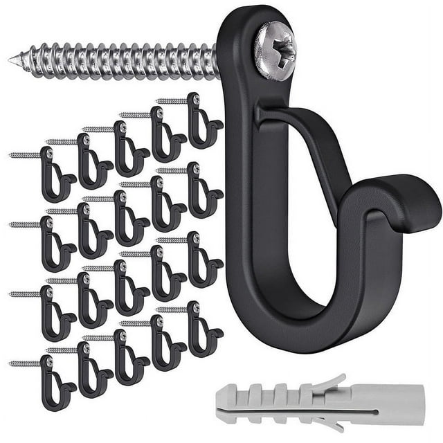 20 Pack hangers, Home Christmas Lights Hanger Hooks with Phillips Screw for Garage New Year