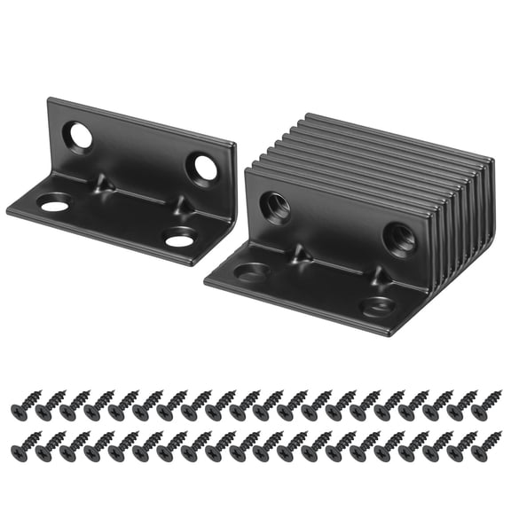 20 Pack l Corner Bracket Metal Angle Brackets, Black, 0.79"x1.85"x0.79"