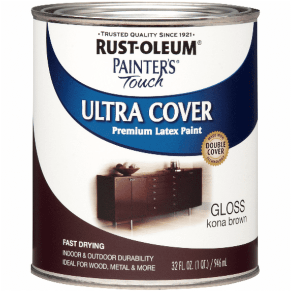 20-Pack of 1 qt Rust-Oleum 1977502 Painter’s Touch 2X Kona Brown Ultra Cover Premium Latex Paint