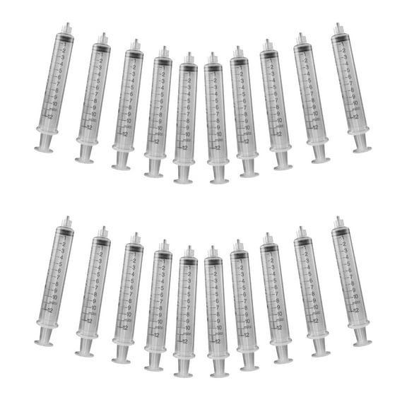 20 Pack of 10 ML Luer Lock Industrial Syringes with No Needles for Scientific Applications, Jewelry Making, Refilling, Measuring, Crafts and More