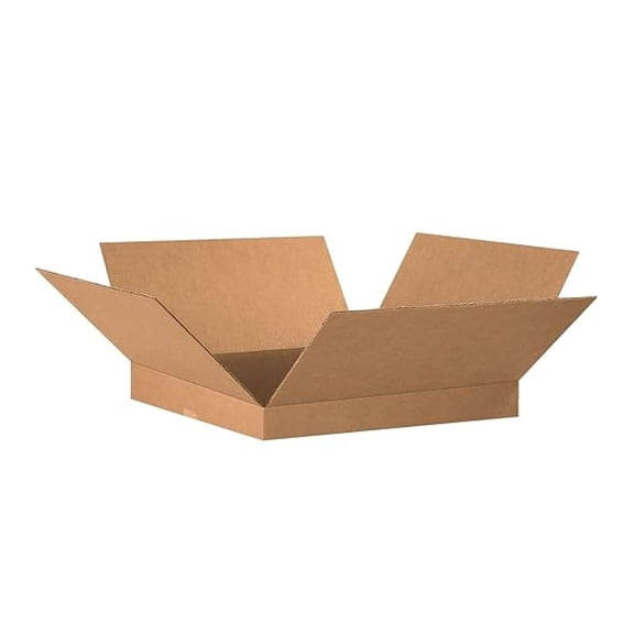 20 Pack of Flat Corrugated Cardboard Boxes, 20" L x 20" W x 2" H, , Shipping, Packing and Moving