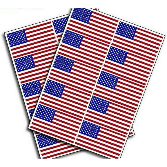 20 Pack of Small American Flag Decal USA Bumper Sticker Vinyl Decal Car Truck Window Yeti Cup