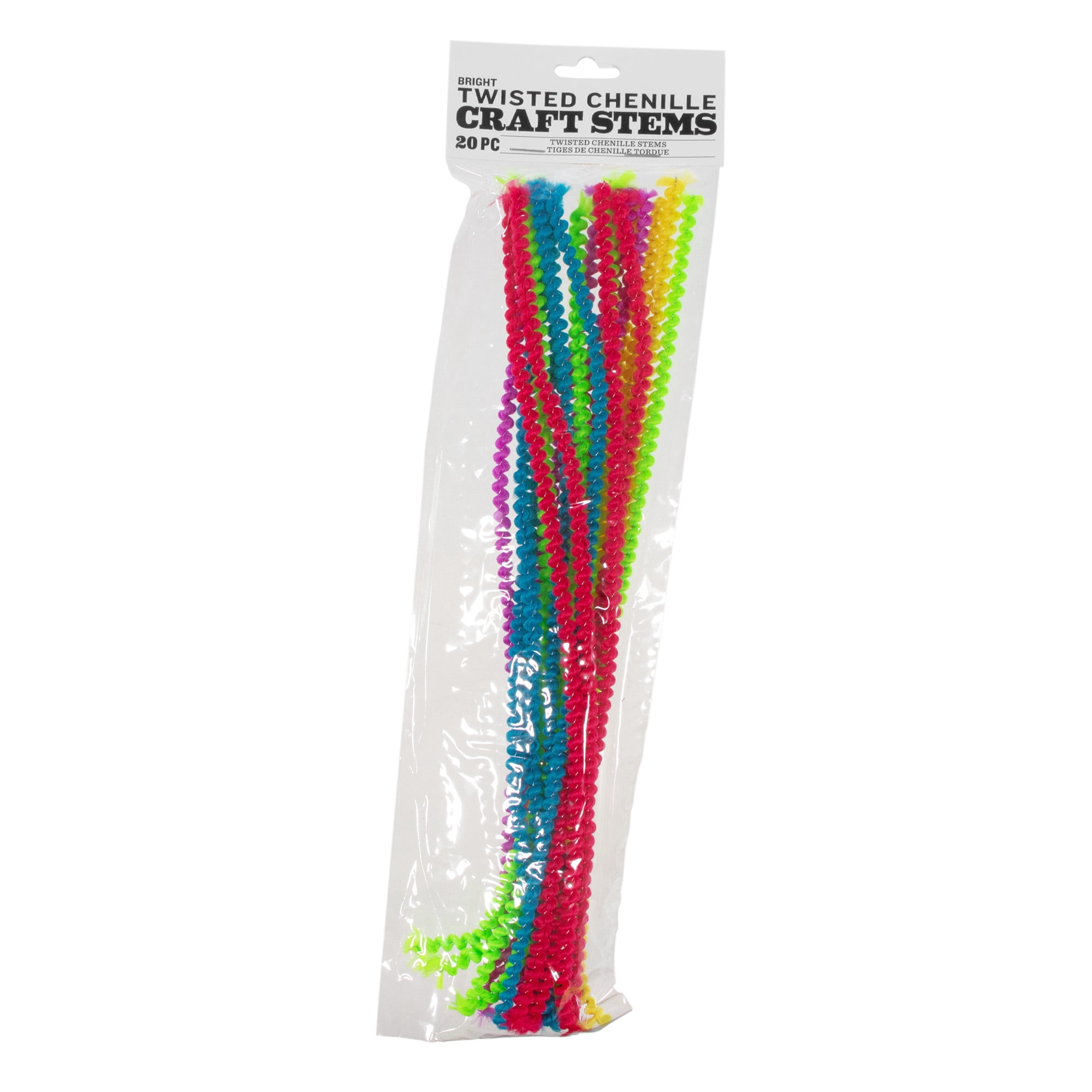 20 Pack of Twisted Chenille Stems - Bright