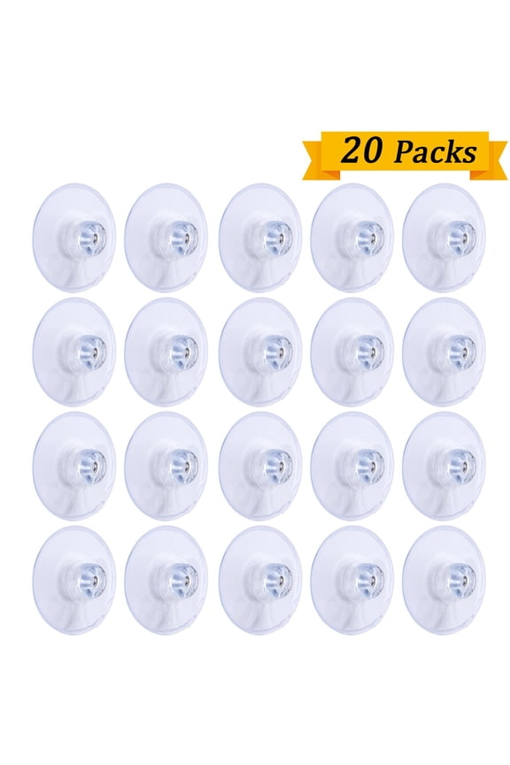 20 Packs 45mm Large Suction Cup PVC Plastic Sucker Pads Without Hooks, Clear