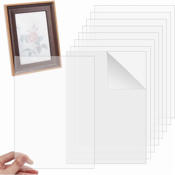 20 Packs 6x4 Inch Acrylic Sheets 0.5~0.9mm Thick Acrylic Picture Frame Replacement Transparent Acrylic Photo Size Sheet Glass Clear Protective Sheets for Photo Frame Projects Display