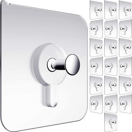 20 Packs Adhesive Wall Hooks For Bathroom Wall Hangers Without Nails Wall Hooks For Hanging