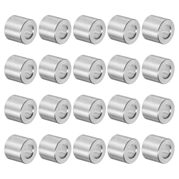 20 Packs Aluminum Spacer 5mm Bore 10mm OD, 9mm Length Screw Standoff Bushing Plain Finish Round Spacer