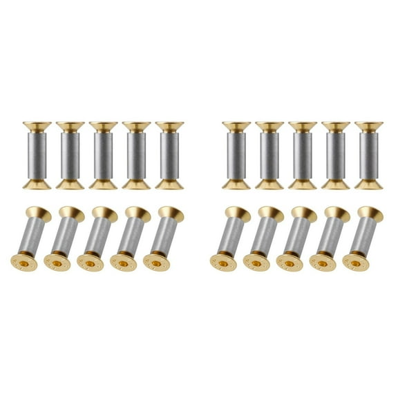 20 Packs Knife Handle Screws Rivets Bolts Fasteners, Gold Hex Flat Screws, Knives Maker Screws