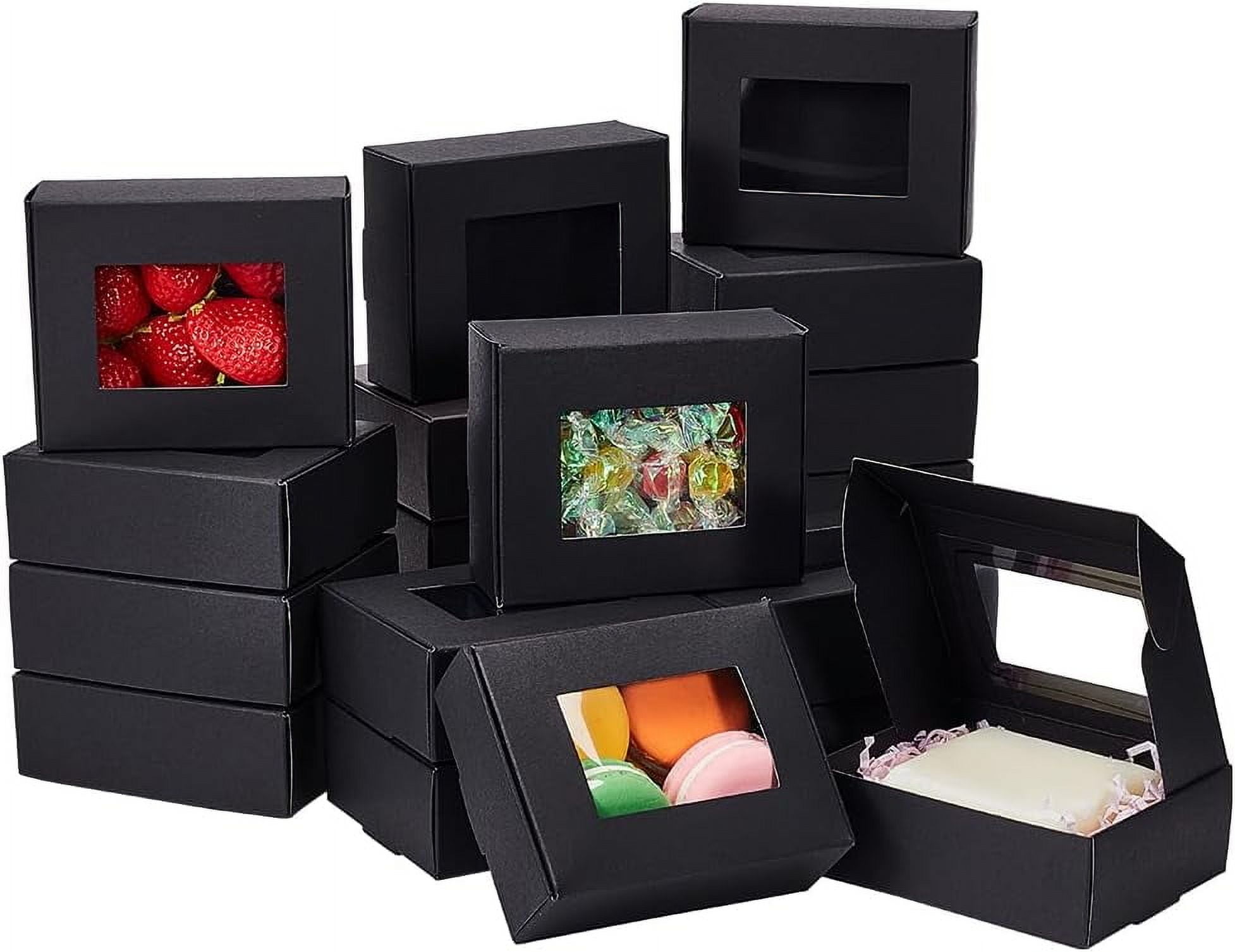 20 Packs Kraft Paper Box 4x3.2x1.5 Inch Black Candy Gift Boxes ...