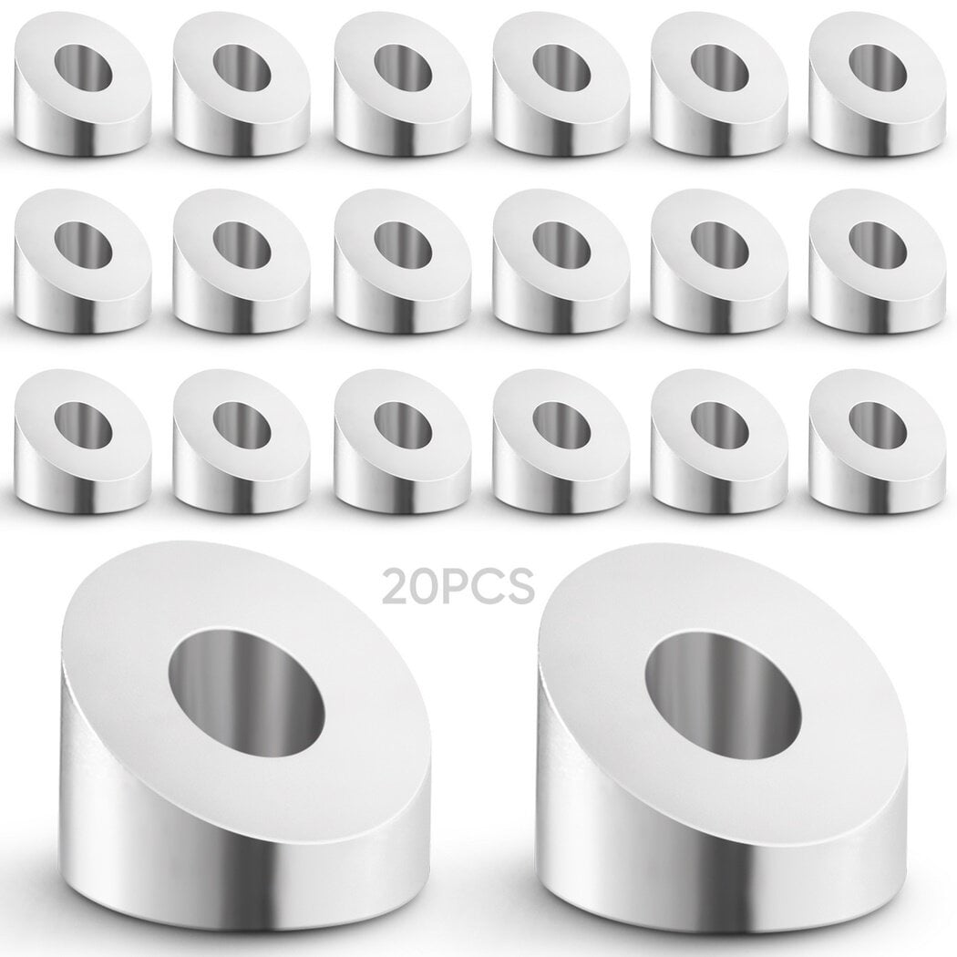20 Packs Stainless Steel Angle Beveled Washers, ID 1/4" 30Degree