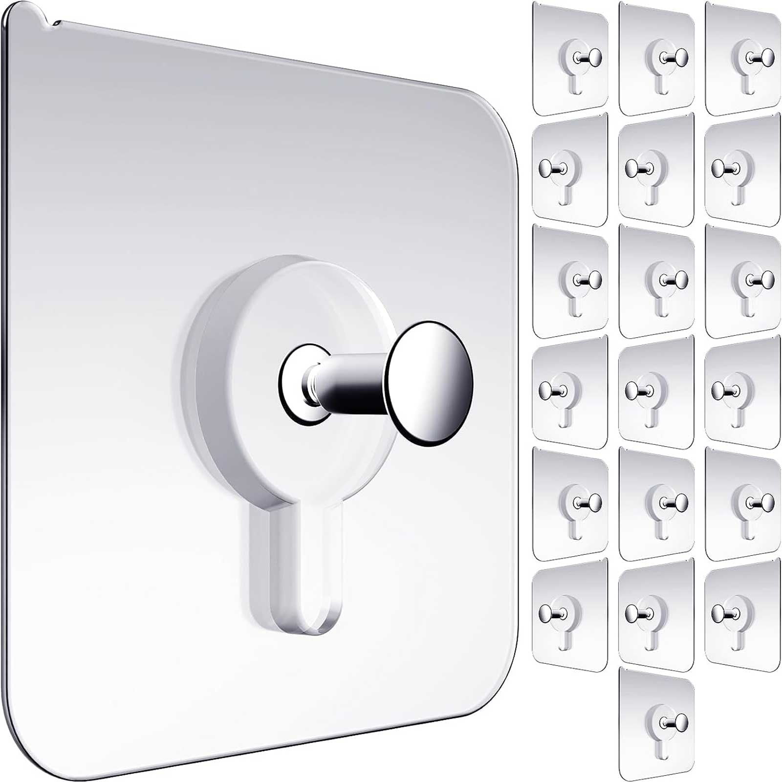 20 Packs Wall Hooks For Bathroom Wall Hangers Without Nails Wall Hooks