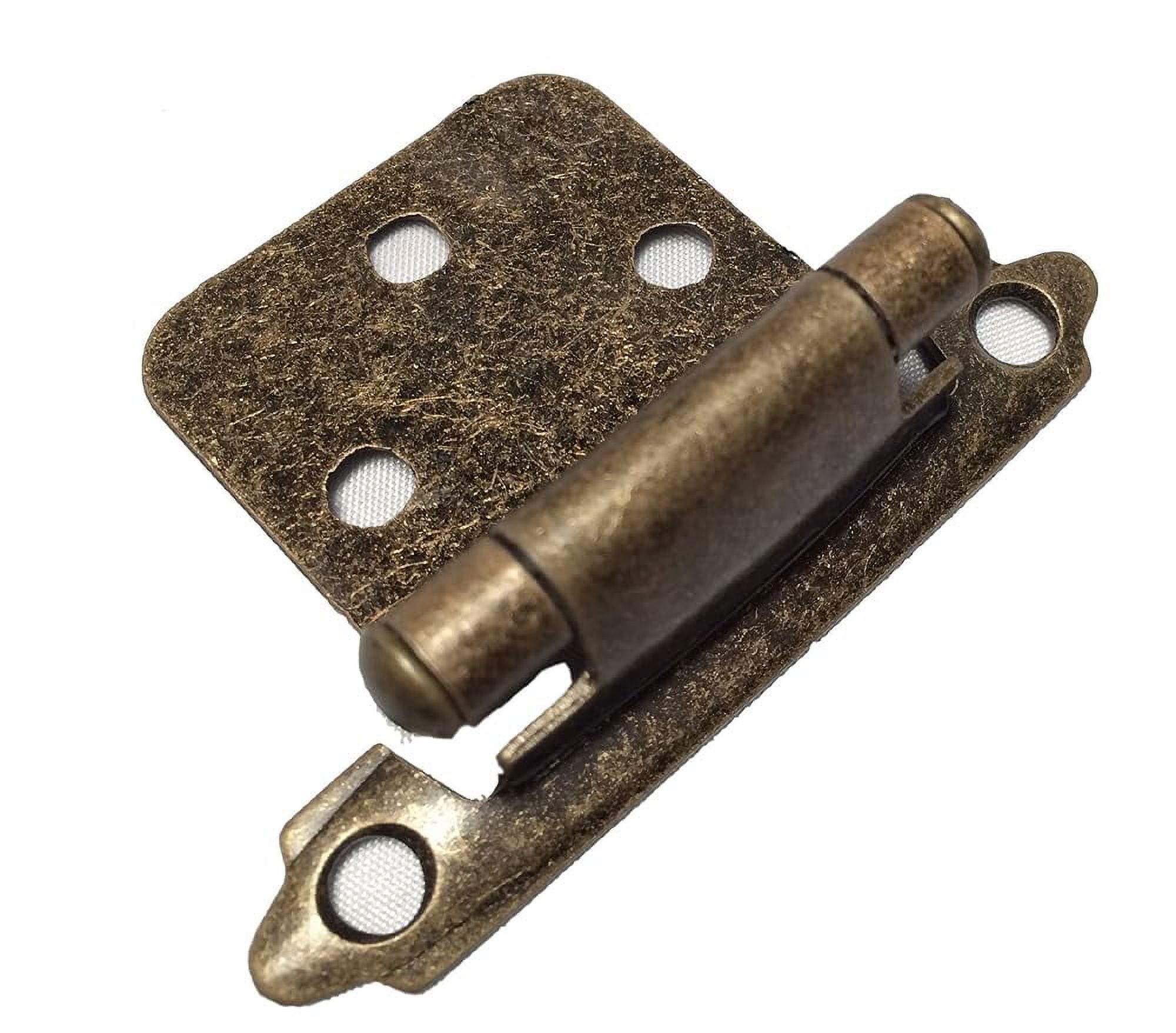 20 Pairs Antique Brass Self Closing Flush Mount Hinges