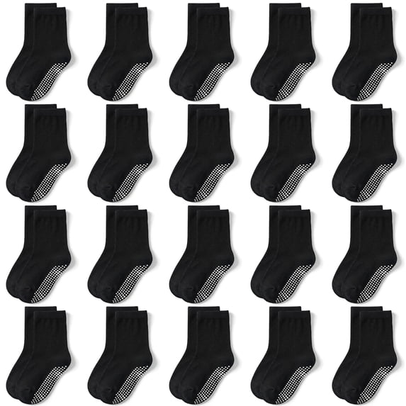 20 Pairs Baby &Toddler Socks Boys Girls Grips Non Slips Kid Gripper Toddlers Crew Socks for 0-7 Years