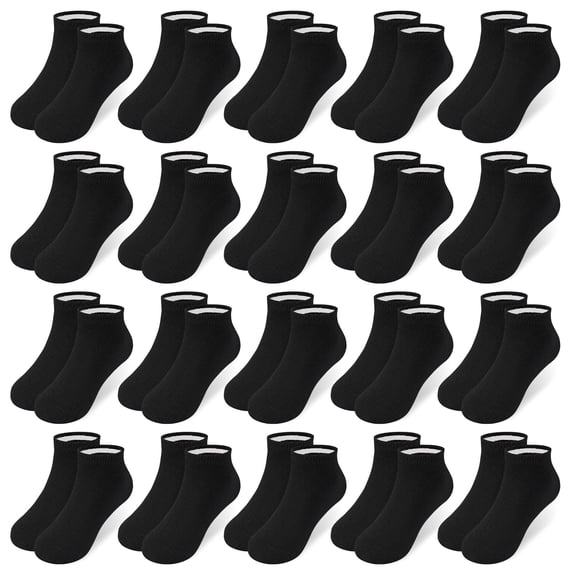 20 Pairs Boys Socks, Kids Ankle Low Cut Athletic Black White Sock for Toddler Boy Girl & Children 1-14 Years