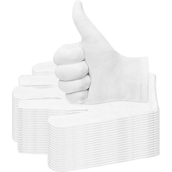 20 Pairs Cotton Gloves for Dry Hands, White Cotton Gloves for Eczema, Cosmetic Moisturizing and Coin Inspection, Medium Size