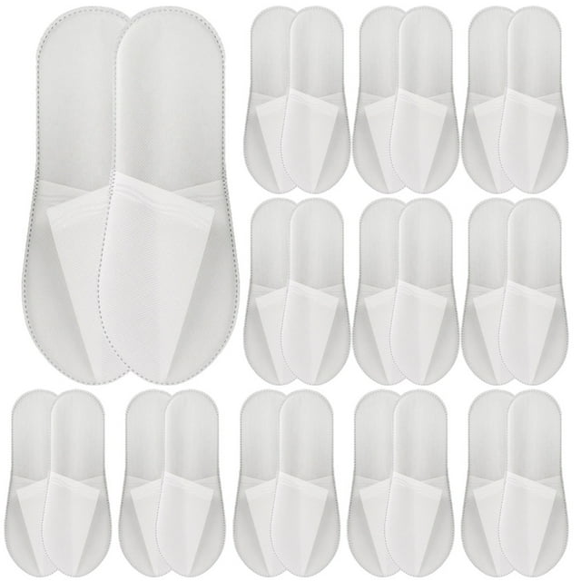 20 Pairs Disposable House Slippers Closed Toe Disposable Slippers for