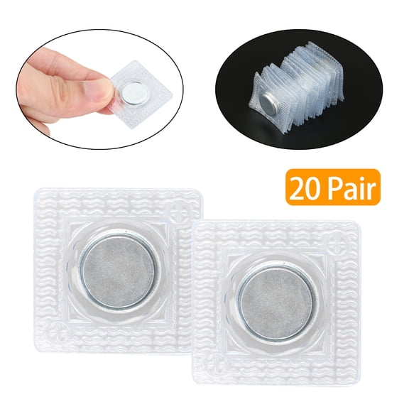 20 Pairs EEEkit Invisible Hidden Sew in PVC Hidden Purse Closure Fastener 30mm, Magnetic Snap Magnet Fastener, Invisible Sew-In Magnetic Snap for Handbag Clothing Sewing Craft