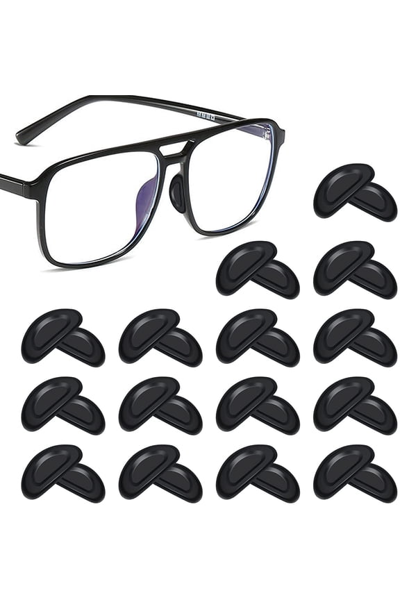 20 Pairs Eyeglass Nose Pads, Anti-Slip Nosepads,Soft Silicone Adhesive Glasses Nose Pad, Anti-Slip Heighten Air Chamber Nose Pads for Full Plastic Frames,(Black 1mm)