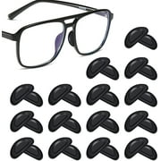 20 Pairs Eyeglass Nose Pads, Anti-Slip Nosepads,Soft Silicone Adhesive Glasses Nose Pad, Anti-Slip Heighten Air Chamber Nose Pads for Full Plastic Frames,Black 1mm