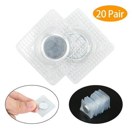 20 Pairs Hidden Sew Magnetic Snap, TSV Invisible Magnet Fastener 30mm PVC Closure Purse Fastener, DIY Craft Sewing Tools for Handbag Clothing