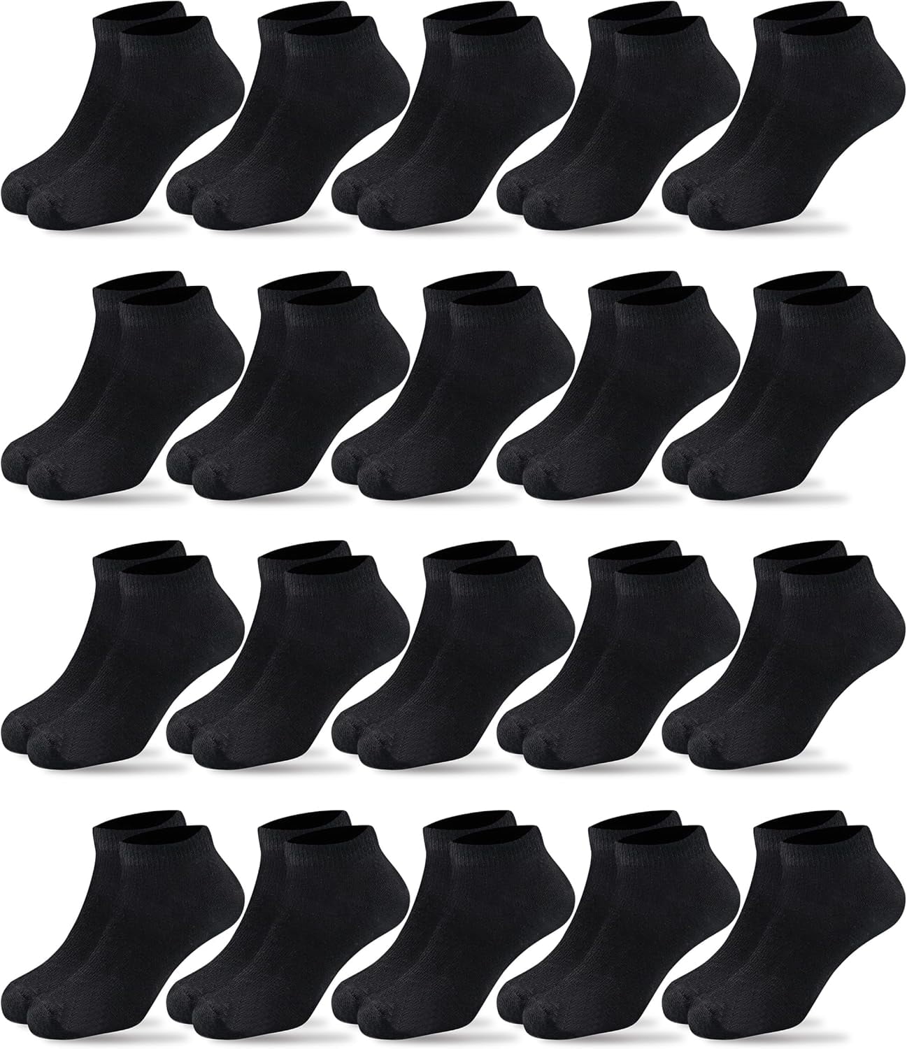 20 Pairs Kids Socks Boys Girls Athletic Low Cut Kids Ankle Socks 4-15 ...