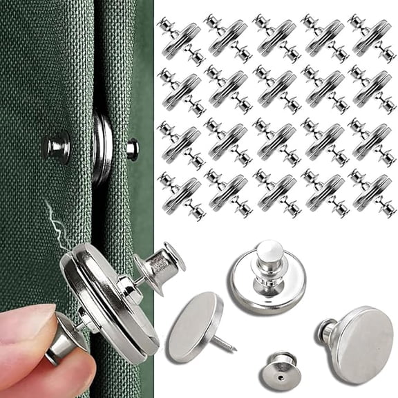 20 Pairs Magnetic Curtain Clips,Double Sided Suction Magnets Closure Prevent Light Leaking Keep Curtain Closed for Home Bedroom Office Curtain Draperies(Sliver)